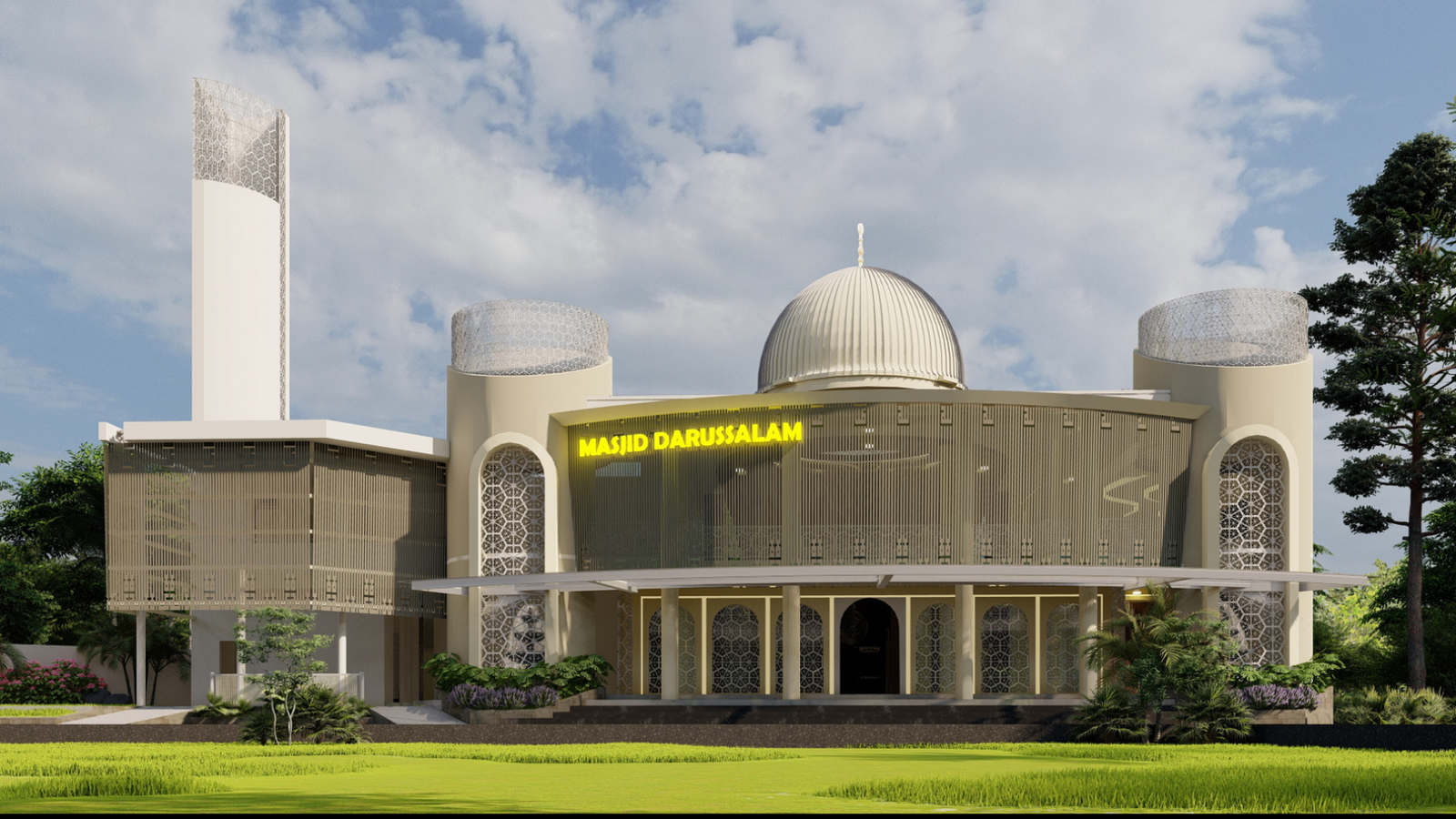 Desain Masjid dengan Gaya Modern yang Memukau